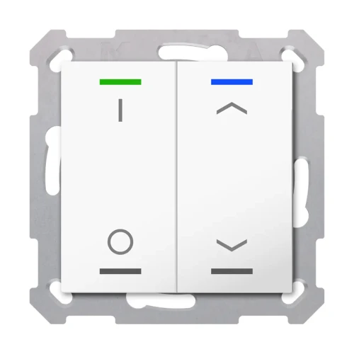 TAL-5502D02.02S KNX przycisk Light 55 2-krotny, RGBW, przełącznik i żaluzje, biały (Pure White) połysk, z funkcją Secure
