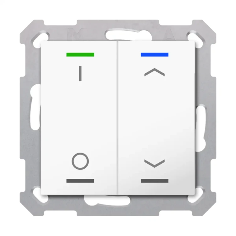 TAL-5502D02.02S KNX przycisk Light 55 2-krotny, RGBW, przełącznik i żaluzje, biały (Pure White) połysk, z funkcją Secure