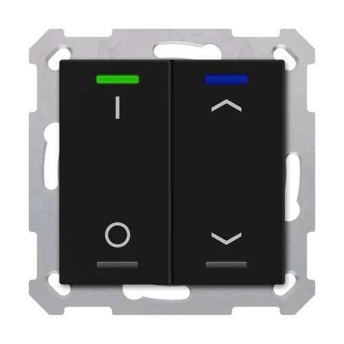 TAL-5502D06.02S KNX przycisk Light 55 2-krotny, RGBW, przełącznik i żaluzje, czarny mat, z funkcją Secure