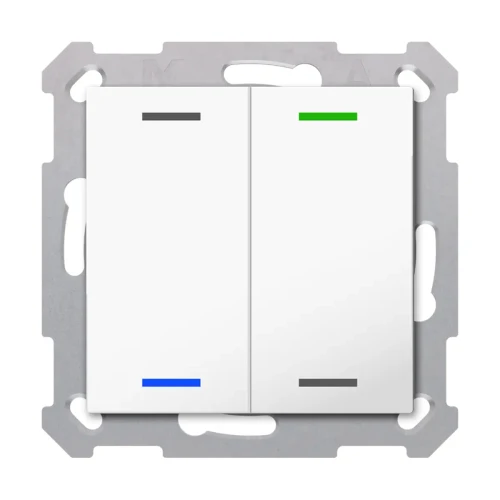 TAL-55T2002.02S KNX przycisk Light 55 2-krotny, RGBW, neutralny, z czujnikiem temperatury, biały (Pure White) połysk, z funkcją Secure