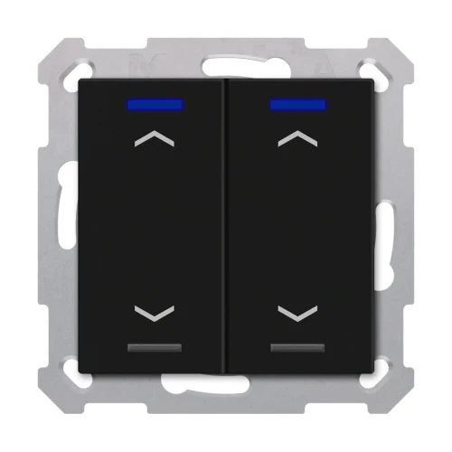 TAL-55T2A06.02S KNX przycisk Light 55 2-krotny, RGBW, żaluzje, z czujnikiem temperatury, czarny mat, z funkcją Secure
