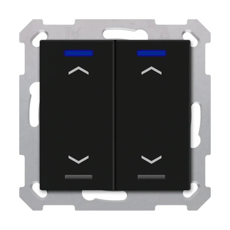 TAL-55T2A06.02S KNX przycisk Light 55 2-krotny, RGBW, żaluzje, z czujnikiem temperatury, czarny mat, z funkcją Secure