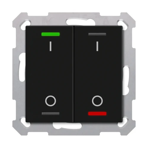 TAL-55T2B06.02S KNX przycisk Light 55 2-krotny, RGBW, przełącznik, z czujnikiem temperatury, czarny mat, z funkcją Secure