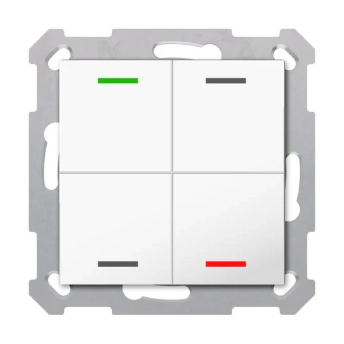 TAL-55T4002.02S KNX przycisk Light 55 4-krotny, RGBW, neutralny, z czujnikiem temperatury, biały (Pure White) połysk, z funkcją Secure