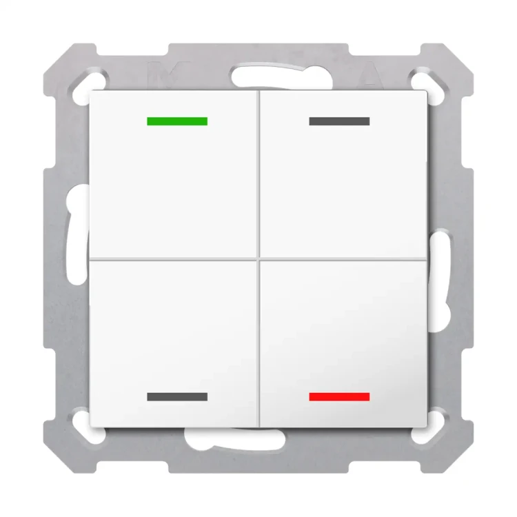 TAL-55T4002.02S KNX przycisk Light 55 4-krotny, RGBW, neutralny, z czujnikiem temperatury, biały (Pure White) połysk, z funkcją Secure