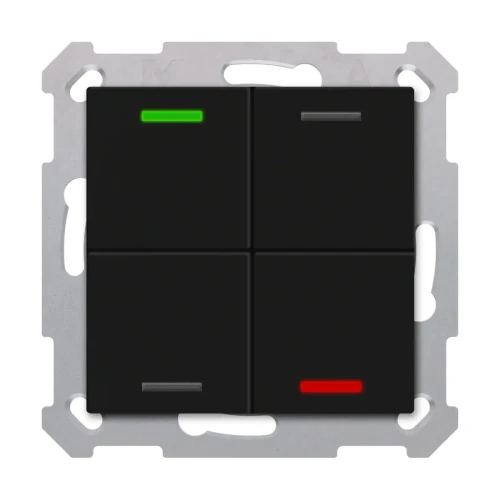TAL-55T4006.02S KNX przycisk Light 55 4-krotny, RGBW, neutralny, z czujnikiem temperatury, czarny mat, z funkcją Secure