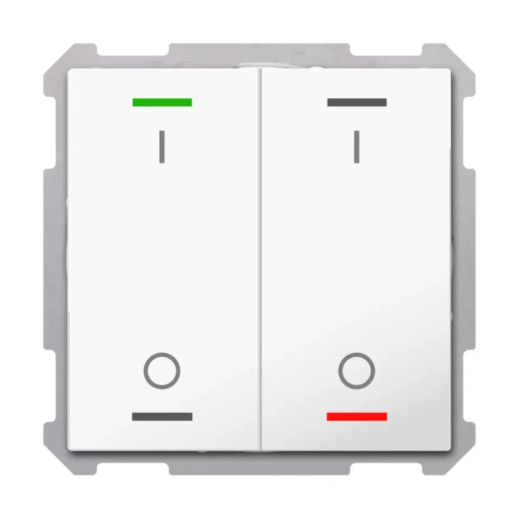 TAL-6302B04.02S KNX przycisk Light 63 2-krotny, RGBW, przełącznik, biały studyjny (studio white) połysk, z funkcją Secure