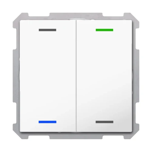 TAL-63T2004.02S KNX przycisk Light 63 2-krotny, RGBW, neutralny, z czujnikiem temperatury, biały studyjny (studio white) połysk, z funkcją Secure