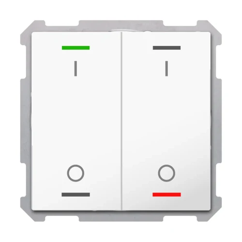 TAL-63T2B04.02S KNX przycisk Light 63 2-krotny, RGBW, przełącznik, z czujnikiem temperatury, biały studyjny (studio white) połysk, z funkcją Secure