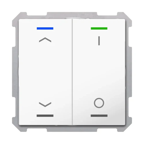 TAL-63T2C04.02S KNX przycisk Light 63 2-krotny, RGBW, żaluzje i przełącznik, z czujnikiem temperatury, biały studyjny (studio white) połysk, z funkcją Secure