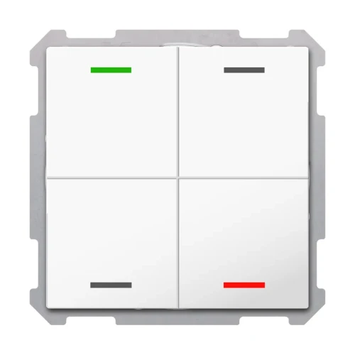 TAL-63T4004.02S KNX przycisk Light 63 4-krotny, RGBW, neutralny, z czujnikiem temperatury, biały studyjny (studio white) połysk, z funkcją Secure