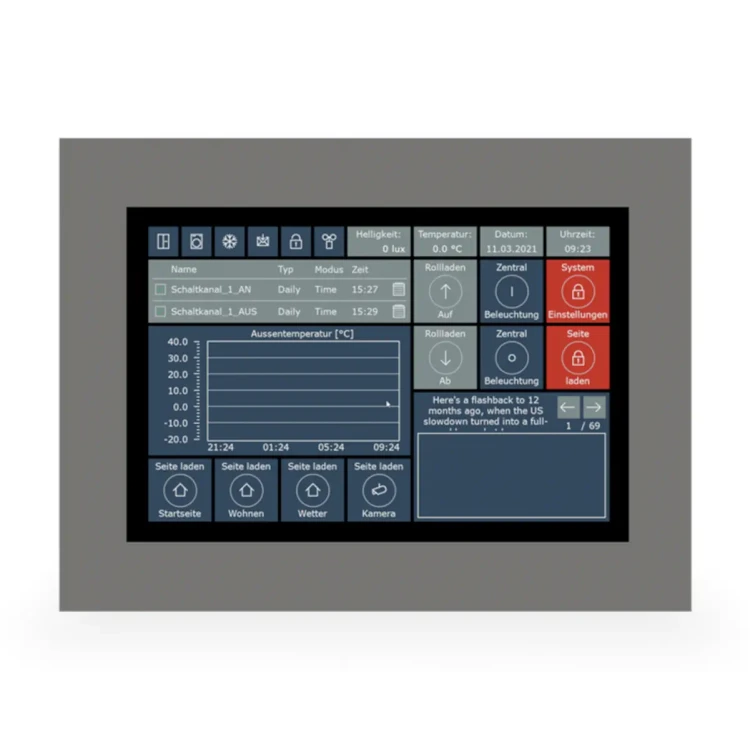 VC-1001.04 KNX panel dotykowy VisuControl, wyświetlacz 25,4 cm / 10"