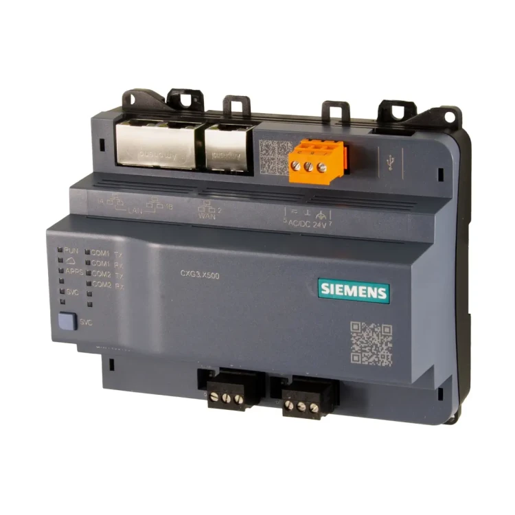 CXG3.X500 Bramka komunikacyjna do usług chmurowych Siemens Building Operator i Cerberus Cloud, BACnet IP, Modbus TCP, 2 interfejsy Ethernet