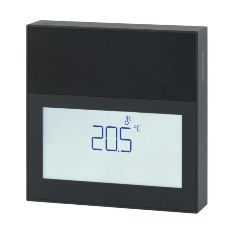 QAA2160D/BK Pomieszczeniowy czujnik temperatury, wyjście 0..10 / 0..5 / 2..10 V lub 4..20 / 0..20 / 0..10 mA, 0..50 [°C], IP30, czarny, z wyświetlaczem