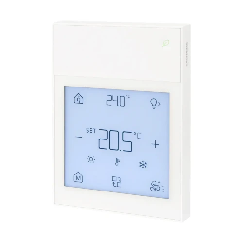 QMX6.P37 Pomieszczeniowy zadajnik z czujnikiem temperatury i wyświetlaczem, sterowanie HVAC, oświetleniem, żaluzjami i scenami, KNX S-Mode / PL-Link