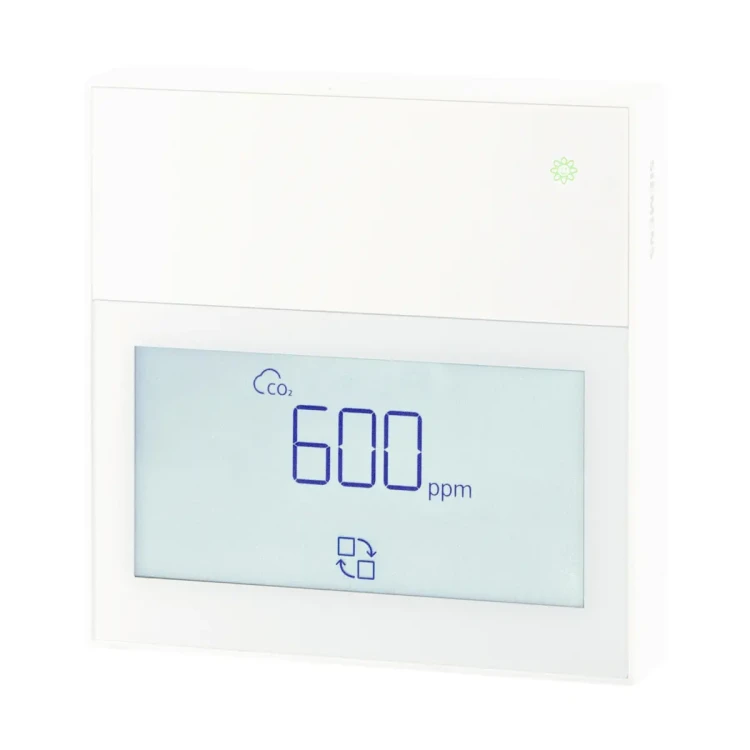 QPA2260D Pomieszczeniowy czujnik jakości powietrza CO2 i TVOC, CO2 400..5000 ppm, 2 wyjścia 0..10 / 0..5 / 2..10 V lub 4..20 / 0..20 / 0..10 mA, IP30, biały, z wyświetlaczem